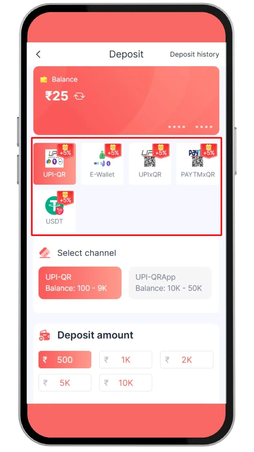 Select payment method